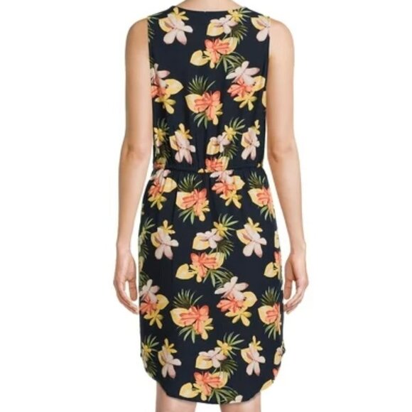 NWT Time and Tru Women's Sleeveless Summer V-neck Floral Print Dress, size L - Picture 2 of 9